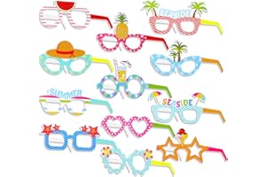 Qpout Luau Party Paper Occhiali Da Sole Confezione Da 24 Occhiali Divertenti Hawaiani Per Summer Party Photo Booth Puntelli Forniture Per Feste In Spiaggia Hawaiane Decorazione Per Feste Alle Hawaii