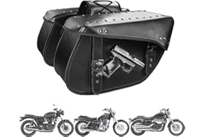 Quixofiber Motorbike Saddle Bags 3D Skull Waterproof Panniers Motorcycle 32L Panniers, Motorcycle Saddle Bags for Triumph Honda Yamaha Harley (White Model)