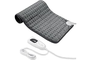 Manta Electrica，Almohadilla TéRmica,Almohadilla De Calefacción EléCtrica Con Apagado AutomáTico Y 6 Temperaturas Almohadilla De Calefacción (Gris Oscuro, 30x60cm)