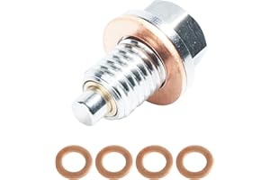 Flaconi Coche Tapón Magnético Drenaje Aceite,M14x1.5 Tornillo Magnético de Drenaje de Aceite con 5 Arandelas,Tuerca de Drenaje de Cárter de Aceite,Perfectamente a la Mayoría de Los Coches(M12x1.75)