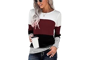 SMENG Pull Hiver Femme Sweat à Capuche Rayé Sweat-Shirt Pull Patchwork Casual Manche Longue Haut
