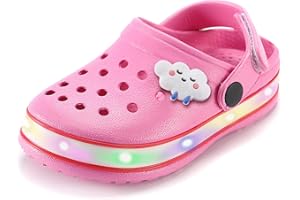 VIYEAR Kinder Jungen Mädchen LED Clogs Süße leichte Sommer Hausschuhe Garden Beach Sandalen