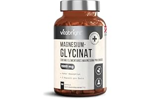 Magnesium Glycinat Kapseln 180, 1500mg Magnesium Glycinat Pure, Magnesium Bisglycinat Kapseln (Mit Magnesium Glycinat Pulver)