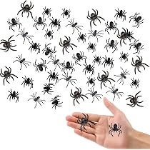 15 Araignées Halloween Réalistes En Plastique - 3 Tailles (4,8 Cm à 8 Cm), Décoration Maison Hantée, Farces Et Accessoires - 7