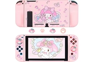 DLseego Custodia di protezione compatibile con il modello Nintendo Switch, custodia in TPU rimovibile con 4 maniglie da pollice carine, accessori design anti-graffio e assorbimento degli urti per