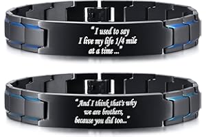 VNOX Pulsera para Hombre, Joyas Regalos Ich Sagte Immer,Ich Lebe Mein Leben 1/4 Meil a una Vez, Pulsera de eslabones Grabados, Idea de Regalo para Hermanos, Regalo de graduación,2 Unidades,Ajustable