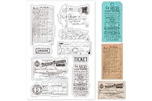 PH PandaHall Sellos transparentes de silicona sellos para tarjetas, sellos transparentes para scrapbooking sello postal vintage sello de goma para álbum de recortes diario