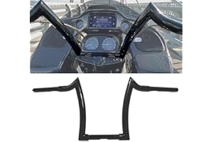 FJPACEMT 1 1/4" Black Ape Hanger Handlebar Compatible for Harley 883 1200 Sportster XL Softail FLST FXST Dyna, Road King 1994-2023, Road Glide 1998-2013 Motorcycle 12 inch Rise