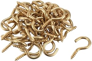 sourcing map 50 Stück Schraubhaken Ösen Haken Schrauben Sortiment Ösenhaken Set 1,9 mm Gewinde 16mm Länge