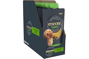 Encore 100% Natural Lamb Bone Broth Bone Broth Dry Food Topper for Dogs, Grain Free with Collagen to Support Healthy Joints & Skin, 6 x 200g Spout Pouch