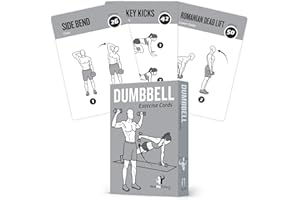 NEWME FITNESS Dumbbell Exercise Cards Home Gym Workouts Strength Training Building Muscle Total Body Fitness Guide Workout Routines Bodybuilding Personal Trainer Large Waterproof Plastic 3.5"x5" Or 88mm x 126mm