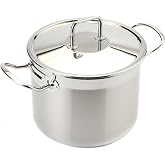 BRA Professional | Pot With Lid 26 cm, Stainless Steel 18/10 | Suitable for all types of cookers, including induction