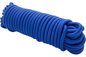 Dreamprint Expansor de Cuerda Azul 10m - Cuerda elástica 6mm Ø - Uso en interiores y exteriores - Flexible para sujeción, cubiertas, campamento y actividades al aire libre