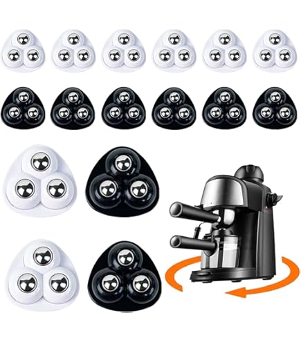 Self Adhesive Caster Wheels - 360° Mini Swivel Wheels, Small Roller Ball Casters Bearing For Kitchen Appliances, Storage Box, Trash Can, Furniture (with 3 Ball Bearings, White, 8 PCS