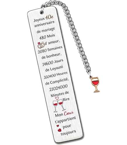 Coffret Cadeau 30ème Anniversaire - Plaque Acrylique & Marque-page Cœur - Personnalisable Pour Femme