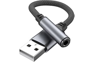 DEMARK USB to 3.5mm Jack Audio Adapter,External Sound Card USB A to Audio Jack Adapter with 3.5mm Aux Stereo Converter Compatible with Headset,PC,Laptop,Linux,Desktops,PS4 and More Device (Purple)