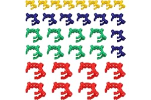 JEUIHAU 32 PCS Plastic Keck Clips, Keck Clamp, Plastic Joint Clips for Glass Standard Conical Interface Joint, 14mm, 19mm, 24mm, 29mm, 4 Sizes and 4 Color