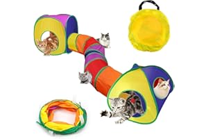UGBO Jouet Tunnel Tente pour Chat Interieur Exterieur Jeu Tunelle pour Chat Interactif 3 en 1 Jouets pour Chats Jeux pour Chaton Tunelle Cat Toy Tunnel Pliable Cadeau pour Chien Lapin Chats Cobaye