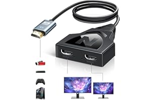 NEWCARE HDMI Splitter 1 in 2 Out, 4K HDMI Splitter 2 Monitore Gleichzeitig, Hdmi Verteiler 1 in 2 Out Nur Spiegel (NOT Extend), 1 auf 2 Wege hdmi Splitter für Fire Stick, Roku