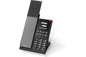Snom HD351W DECT/WiFi - Telefono cordless con custodia antibatterica, visualizzazione di chiamata ottica, 5 dispositivi manuali, vivavoce, muto, server in Germania