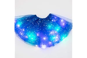 GSDGV Faldas tutú para niñas, falda tutú con luz LED, falda tutú de tul luminoso, falda de baile LED de princesa, disfraz de baile de ballet para fiesta de Navidad