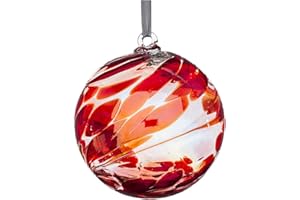 Sienna Glass 40th Wedding Anniversary Friendship Ball – 10cm Handcrafted Ruby Glass Ornament with Ribbon – Unique Gift for Ruby Anniversary Celebrations