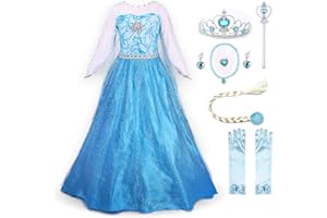 JerrisApparel Prinzessin Kostüm Karneval Verkleidung Party Kleid (110, Blau mit Zubehör)