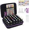 Essential Oil Storage Holder Organizer Carrying Case, Essential Oils Box Holds 70 Bottles 5ml 10ml 15ml 20ml Bottle for doTerra, Young Living Oils, Essential Oil Travel Bag with Labels & Bottle Opener, Black(small)