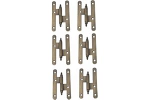 AZERODESIGN-Bisagras Puertas Madera-Bisagras para Puertas-Pernio Bisagra-Material Acero con Remates-Pack 6 Unidades-Medidas100x57mm-Cantos Redondo(IZQUIERDA, BRONCE RUSTICO)
