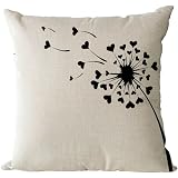 Nunubee Cotone Lino Cuscini Copri protettori 18x18 Pollici Federa Getta Federa Divano Decorativo Cuore Amore