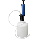 LUX-TOOLS OWP-1,6 Ölabsaugpumpe für Rasenmäher inkl. 2 Schläuchen, Trichter & Kunststoff-Behälter | Ölpumpen-Set mit 1,6 l Ta