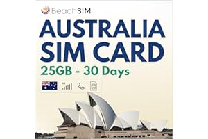 Tarjeta SIM prepago Lebara Australia 30 días, 25 GB y Llamadas Nacionales e internacionales con Servicio de Registro de ID de BeachSIM.