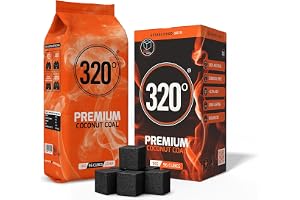 320º Premium Coconut Shisha kolkol (22 mm kuber) för vattenpipa BBQ 1 kg - 96 stycken - nikotinfri