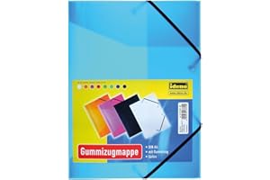 Idena 213374 - Chemise à élastique pour DIN A4, en polypropylène, turquoise translucide, 1 pièce