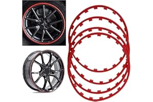 UIHECTA 16/17/18/19/20 Pouce Protecteurs De Jantes, Garniture De Protection De Garde De Jantes Automobiles, Anti-Collision Anti-Rayures Kit De Garnitures De Remise en éTat De Voiture,Rouge,20in