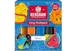 Renshaw Neon Colours, Just Roll With It Fondant Icing Multipack, 5 x 100 g (Pack of 1) - Vegan Friendly