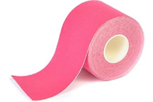 Tape Kinesiologico SPORTHERAPY: Allevia Contratture e Tensioni Muscolari - 90% Cotone, Non Contiene lattice - Certificato Dispositivo Medico | 5CM X 5M (Fucsia)