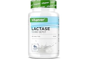 VIT4EVER Lactase 13 000 Depot - 365 comprimés à libération prolongée (Sepismart® Slow Release) - Hautement dosé avec 13 000 unités FCC - Pour intolérance au lactose et intolérance au lait - Sans additifs