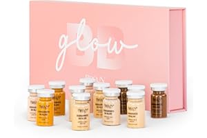 BRÜUN BB Glow Starter Kit of 12 Vials for Spa and School - A Pigment Set for Skin Care to use with Derma Pen and Rollers for Fresh Look and Lasting Results