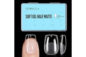 TOMICCA 510 Pièces Capsule Americaine Ongle, 15 Tailles Faux Ongles, Cercueil Ultra Court Transparent Couverture Complète, Avec Valise De Rangement, Pose Americaine Capsule pour Diy Nail Art