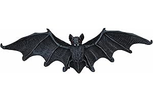 DESIGN TOSCANO Key Hook Rack - Vampire Bat Key Holder Wall Sculpture - Bat Figure - Halloween Bats, Gray