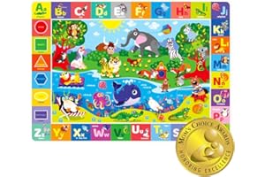 Quokka Baby Spielmatte für Boden Plüsch ABC Spielmatte für Kleinkinder und Säuglinge - Großer gepolsterter Rutschfester Teppich für Babys Krabbeln und Spielen