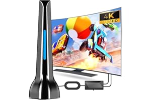 DGUPSP Antenne TV Intérieure Puissante TNT HD, 2024 Le Plus récent Puissante Antenne TV Intérieur, Réception Longue Portée à 360° avec Base Magnétique Solide pour,Antennes TNT