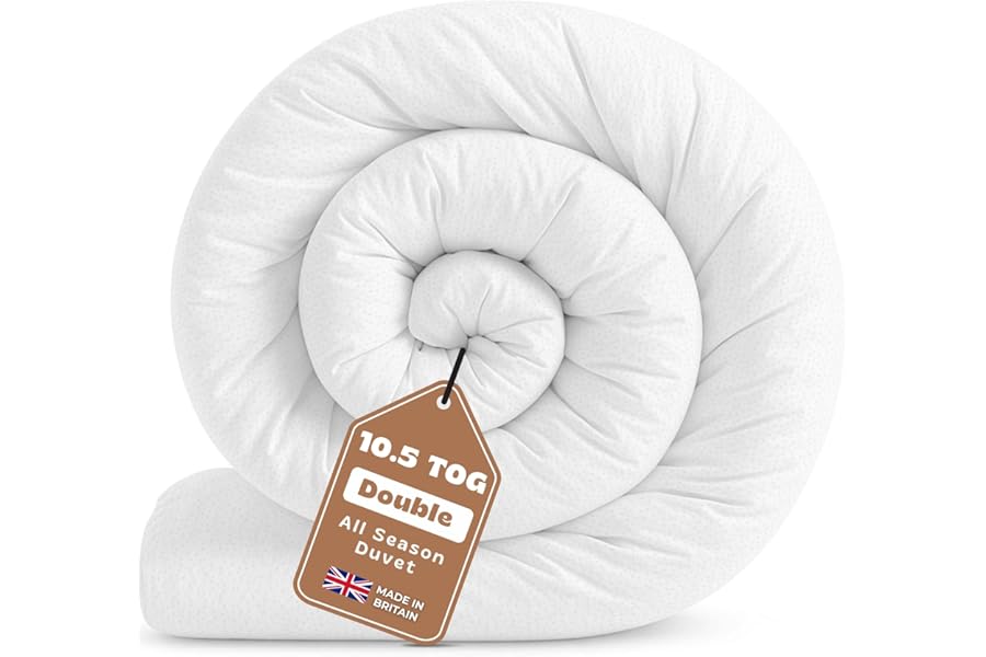 GG GONZALO GRACIA Double Duvet 10.5 Tog | Suitable for All-Year Round Duvet Double | Made in UK Quilt | Anti-Allergy, Breathable & Hollowfibre Filling Duvets (Double, 200x200cm)