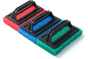Dantazz Pool Schwamm Bürsten Schwimmbad Bürste Reinigungsbürste Poolreinigung Handschrubber Schwimmbad Bürste mit Griff, Pool Handbürsten-Set Poolreinigung Schwamm Bürsten Reinigungszubehör (Blau)