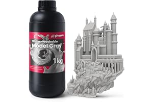 Phrozen Wasser Waschbares 3D Drucker Resin | 405nm Photopolymer UV-Harz für LCD Printer | Geruchsarm, Water-Washable, Schneller Aushärtung | Grau (1kg)
