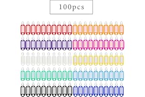 Xinzistar 100 Stück Schlüsselanhänger Beschriftbar Kunststoff Schlüsselschilder mit Schlaufen Schlüsselanhänger Etiketten zum Beschriften für Schlüssel Haustiere Gepäckstücke Anhänger Kofferanhnger