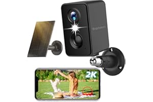 Septekon 2K Security Camera Outdoor Wireless,Flood Light WiFi Battery Camera with Solar Panel,PIR Human Detection with 3MP Color Night Vision, 2-Way Talk, IP66 Waterproof-Black