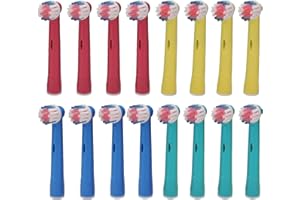 BELADENT Brossettes enfants pour brosses à dents électriques compatible avec Oral B, Pack de 16
