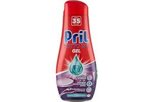 Pril Gel All In One Limone & Lime, Detersivo Lavastoviglie Liquido Multi-Azione Sporco Difficile, Confezione da 35 Lavaggi